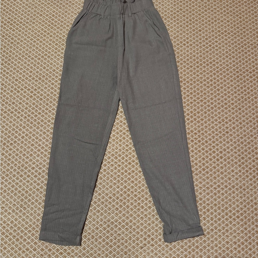 Gray pin stripe High-Waisted Pants